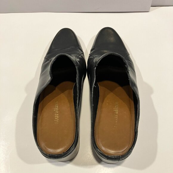 Naturalizer Black Leather Mules with Chunky Heels Womens Size 8.5 - Picture 5 of 13